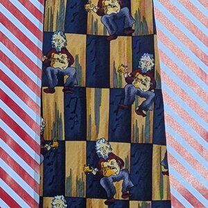 Jerry Garcia “Self Portrait w/ Guitar” Neck Tie – 100% Silk–Rare Iconic Design